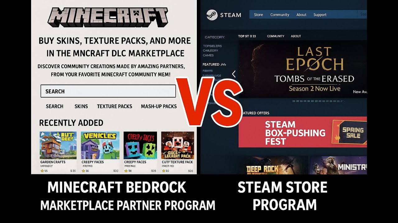 Bedrock Marketplace Partner VS Steam Store Partner - My Feedback