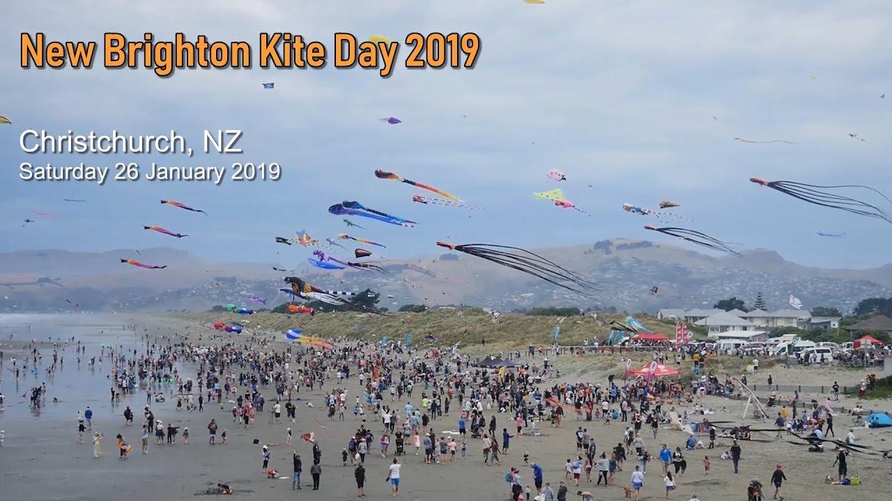 Lots of fun and flying at New Brighton Kite Day 2019, Christchurch, New Zealand