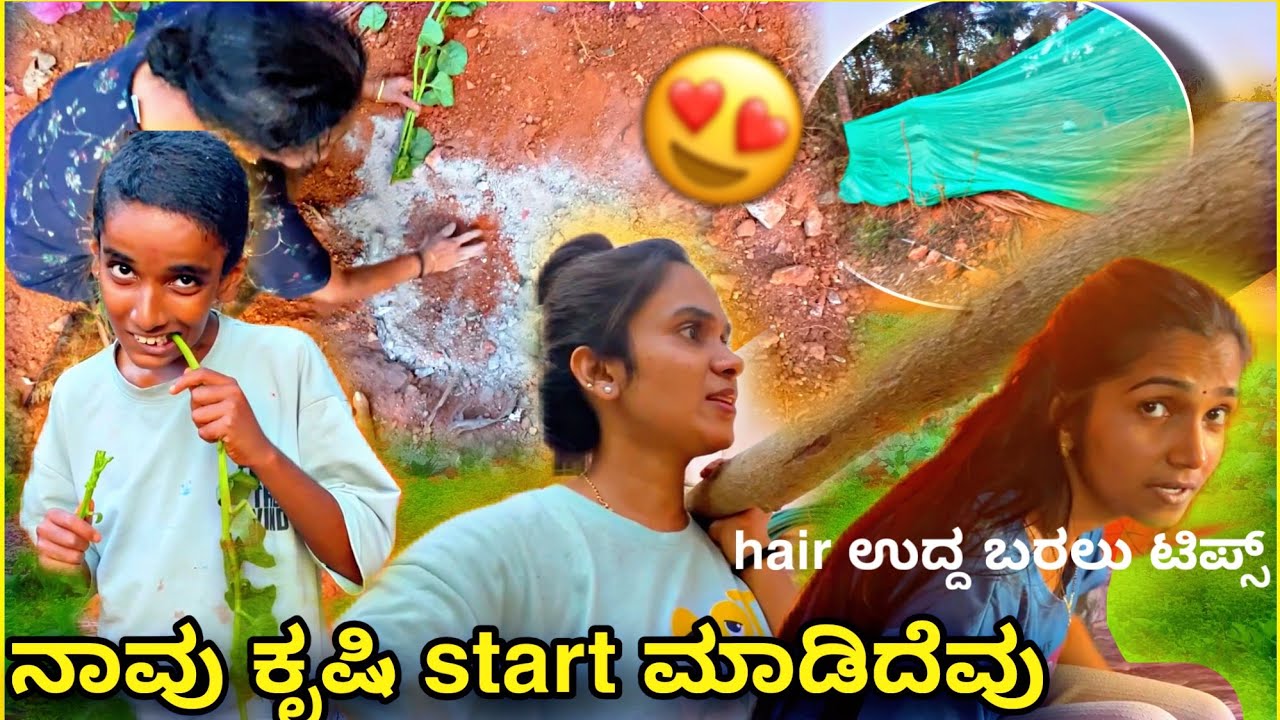 ನಮ್ಮಕೃಷಿ start aythu | ಅಮ್ಮನಿಗೆ ಇಷ್ಟ ಇಲ್ಲ | hair growing tips | #vlogs #dollyvlogger