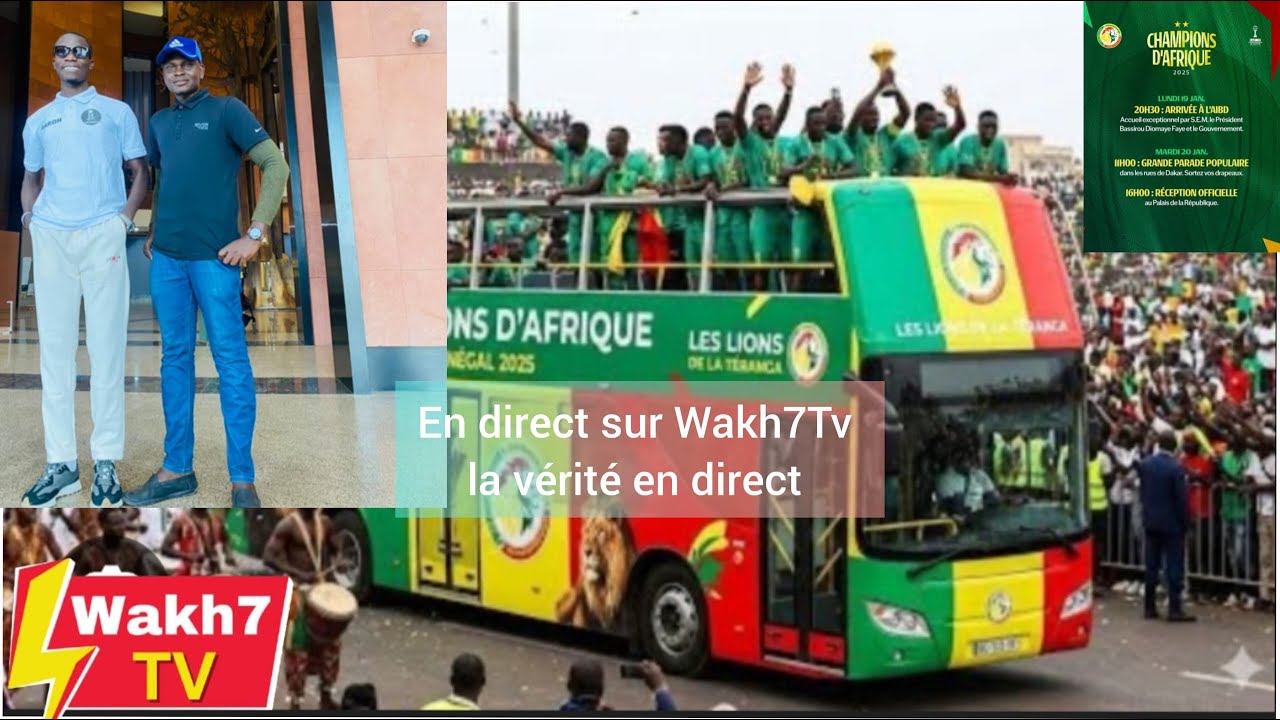 En direct parade des Champions d’Afrique  direction Palais de la République