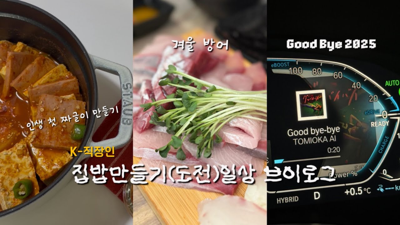 Vlog::도전 집밥 일상..근데 망함도 곁들인..요리초보 브이로그(스팸짜글이,휘낭시에 망한 후기,페이다추 짭 레시피 도전,미역국 만들기,포항 방어 맛집,포항 혼밥)
