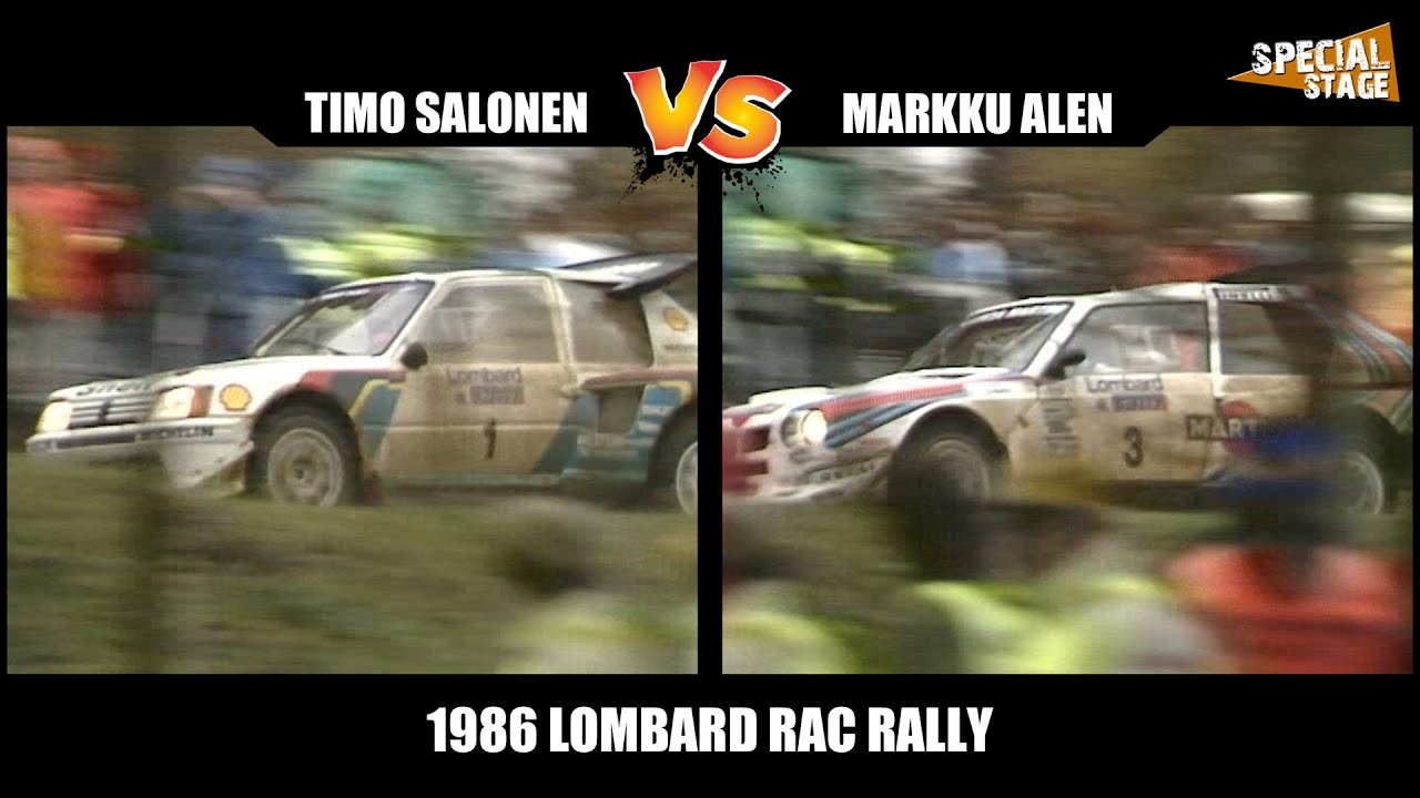 Timo Salonen & Markku Alen Head to Head Peugeot 205 T16 & Lancia Delta S4 Group B 1986 RAC Rally