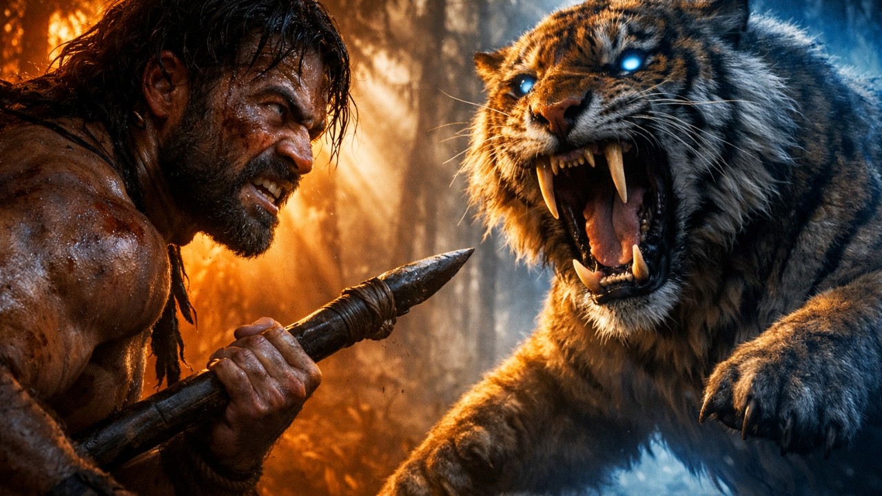 . Alone Against a Giant Tiger – The Battle That Made a Legend
