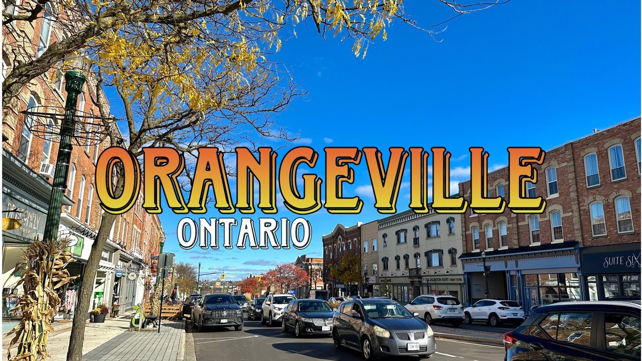[4K] ORANGEVILLE Ontario | Downtown Broadway Street | Walking Tour with Captions