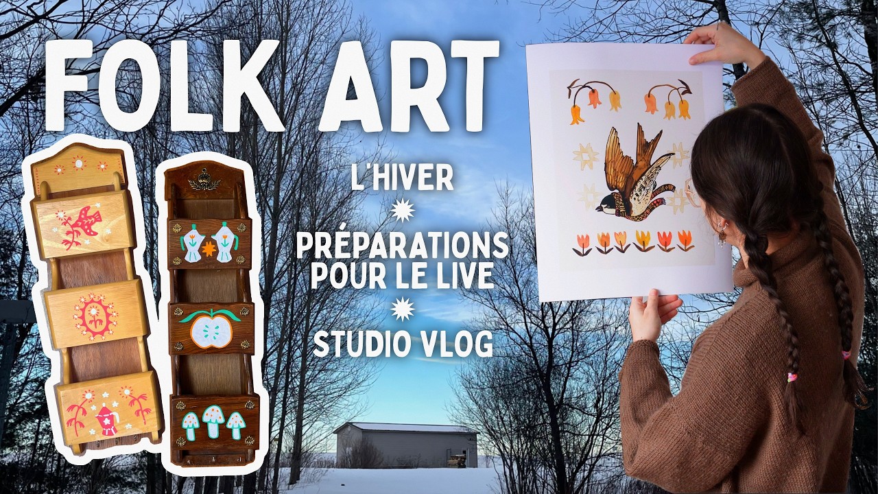 folk art ✹ vivre l'hiver, le dessin et l'aquarelle
