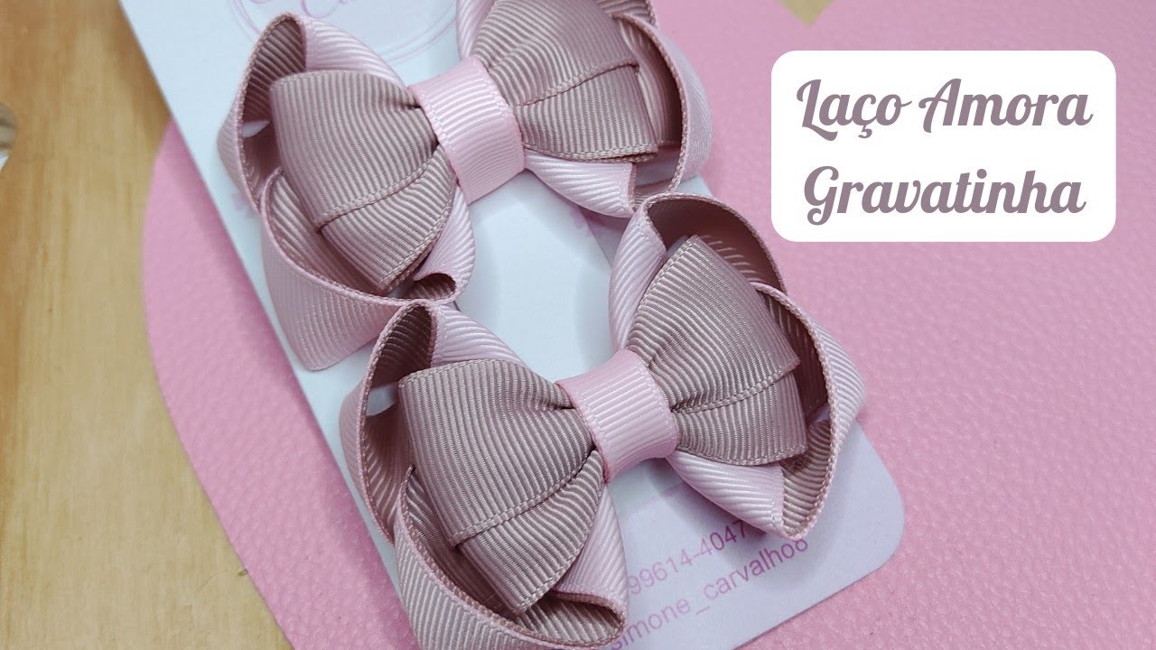 Mini Laço Amora com Gravatinha/Dica de Ouro 🎀