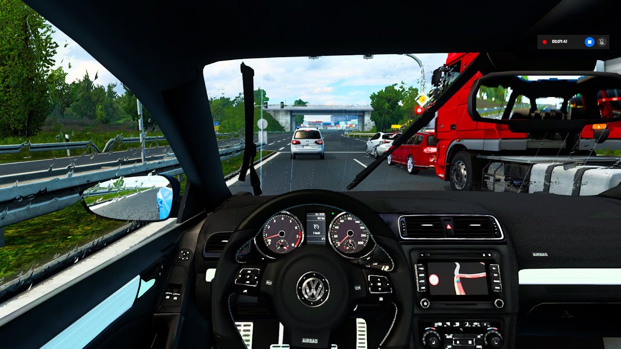 Euro Truck Simulator 2 - Volkswagen JETTA - Rainy weather -