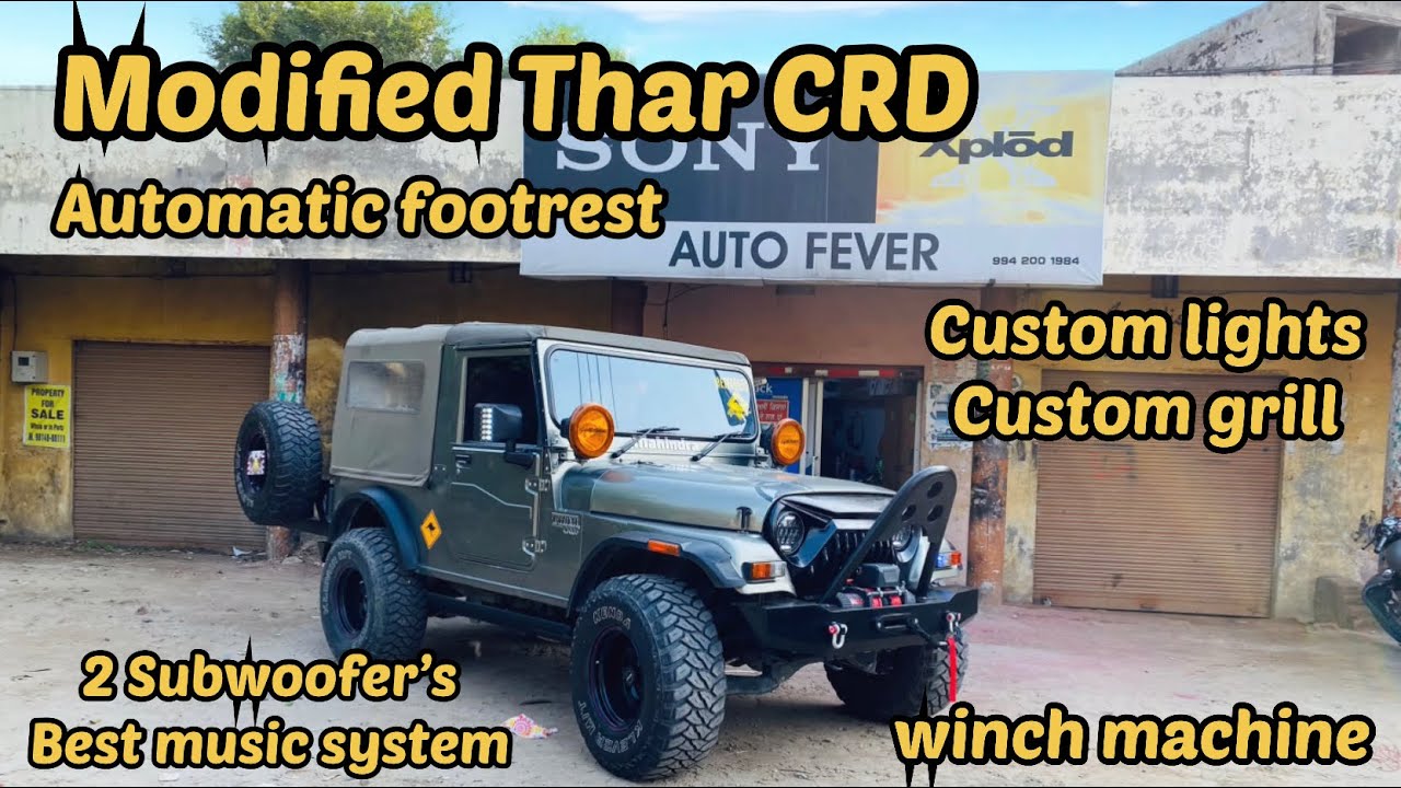 Modified Thar CRD/custom bumper/Automatic footrest/custom headlights/best sound system/winch machine