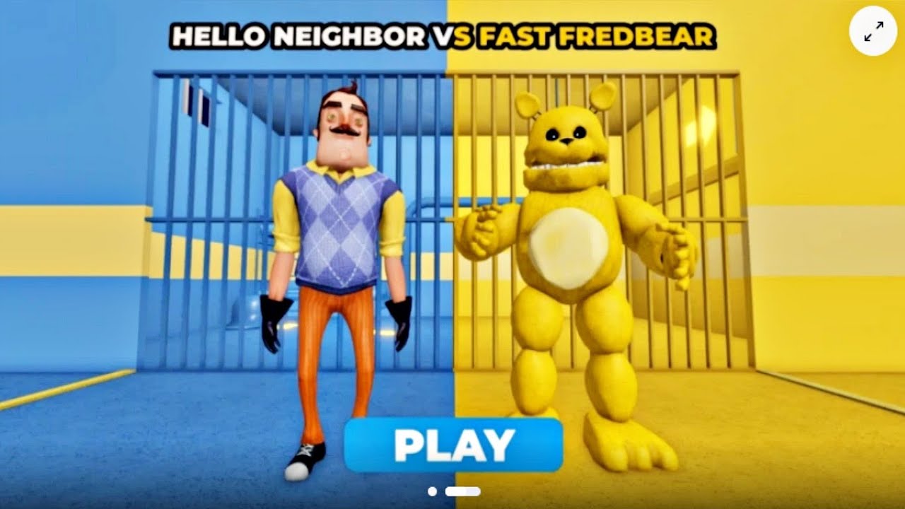 HELLO NEIGHBOR VS FAST FREDBEAR PRISON RUN OBBY - Gameplay walkthrough