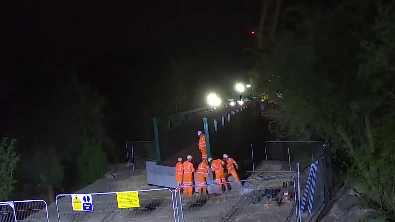 Time lapse footage of new cycling and walking bridge on the Castleford to Wakefield Greenway