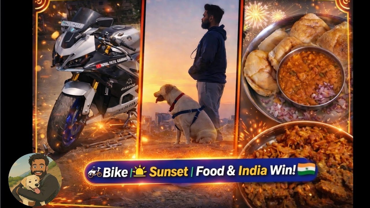 Bike Tyre Change | Candy Sunset Walk + Pav Bhaji 🍛