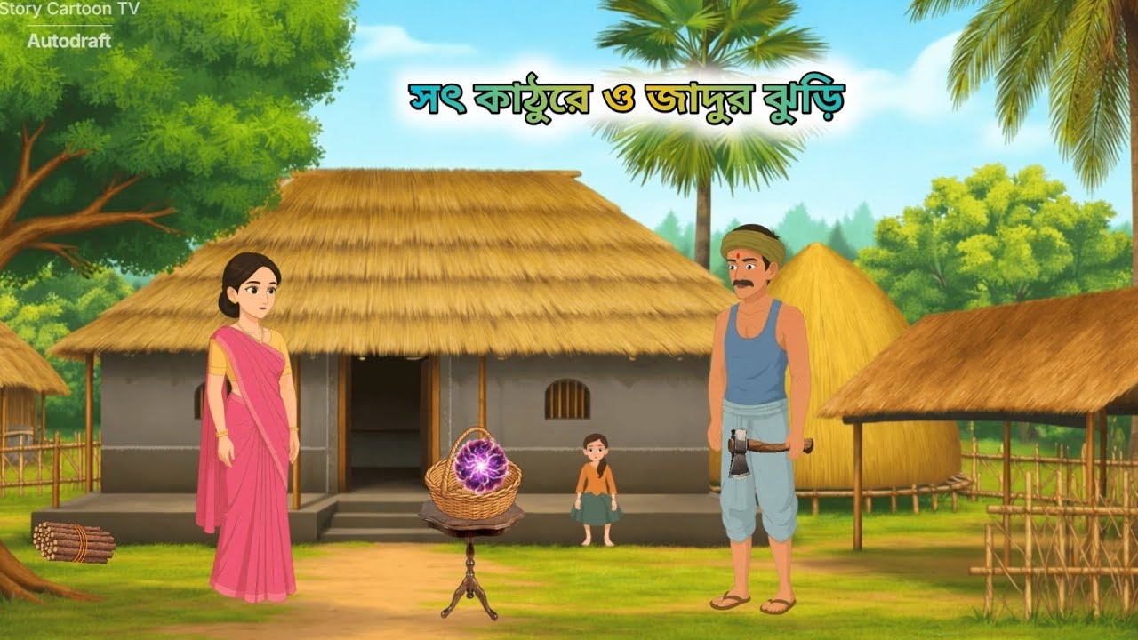 সৎ কাঠুরে ও জাদুর ঝুড়ি। Moral story। Thakumar jhuli। Rupkothar golpo। khusir golpo।Story Cartoon TV