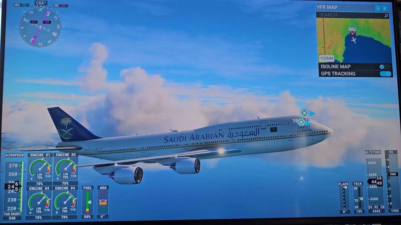 Microsoft Flight Simulator - Antalya, Türkiye to Riyadh, Saudi Arabia (B747 Saudi Arabian)