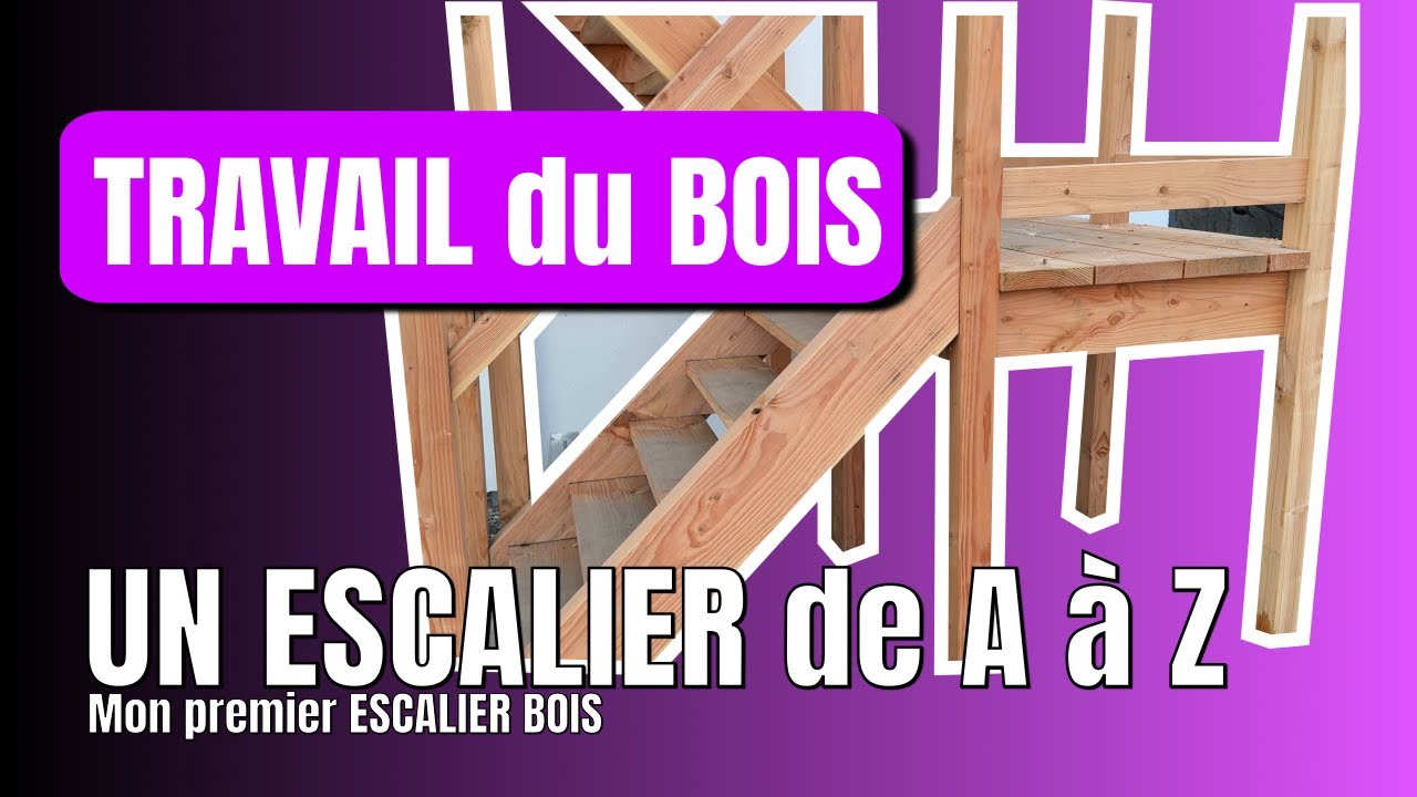 [TRAVAIL du BOIS] - DIY - CONSTRUIRE un escalier ext&eacute;rieur en bois massif