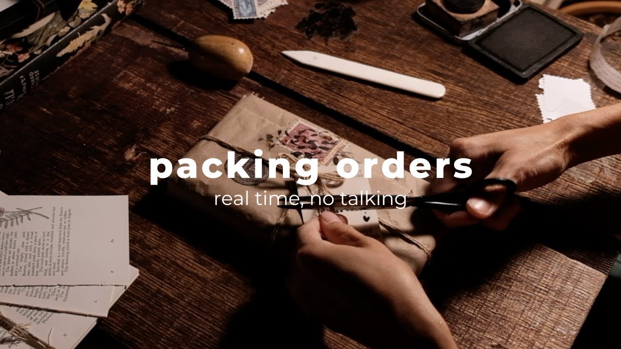 pack orders with me - long asmr packaging sound, no mid-roll ads