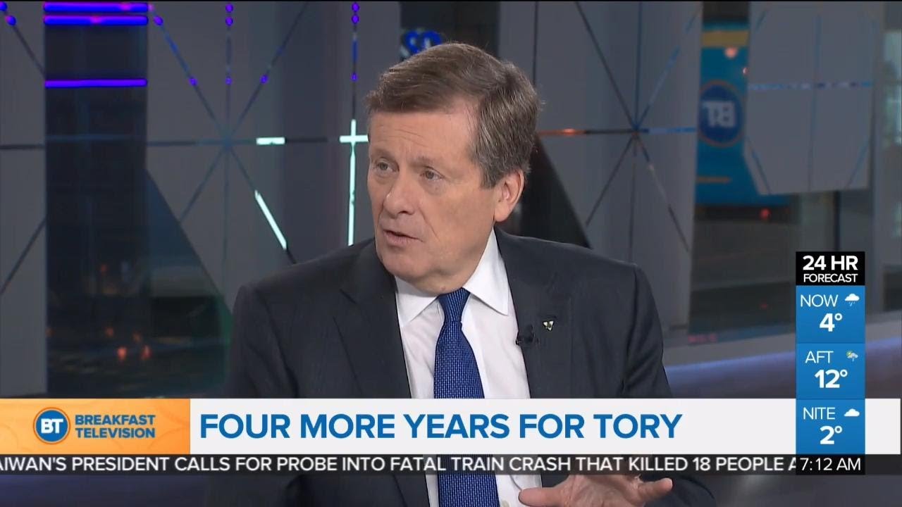 Mayor Tory promises to build on the work he's done following election victory