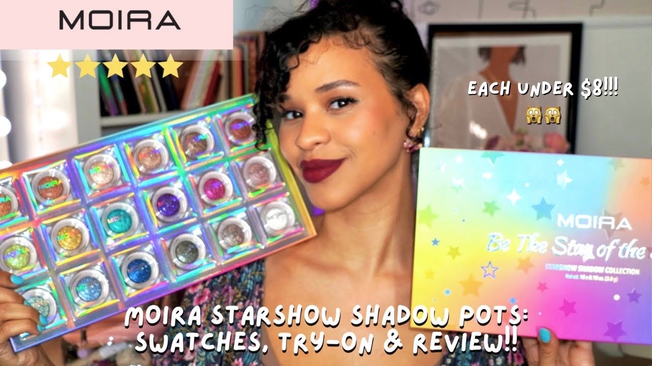 Примерка и демонстрация 18 баночек с блестками для теней от Moira Beauty: незаменимые и недорогие находки, цена которых меньше 10 долларов 🙀