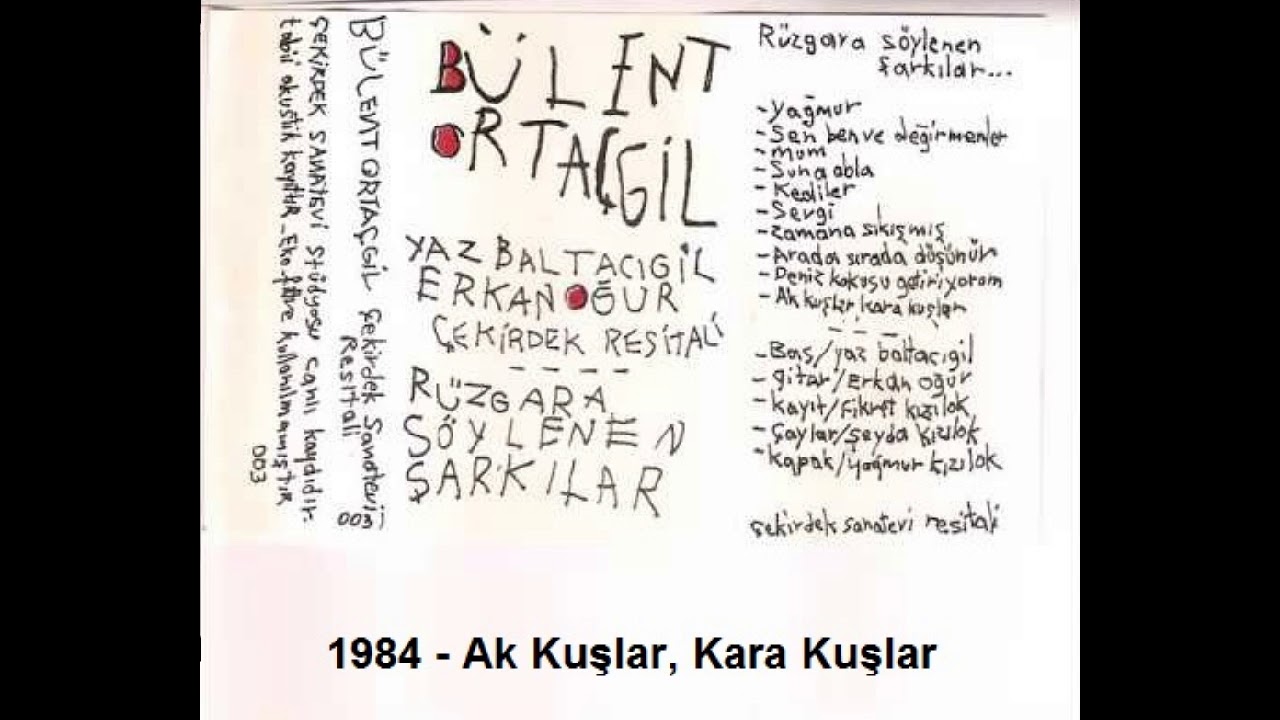 Bülent Ortaçgil - Ak Kuşlar, Kara Kuşlar - 1984 ©