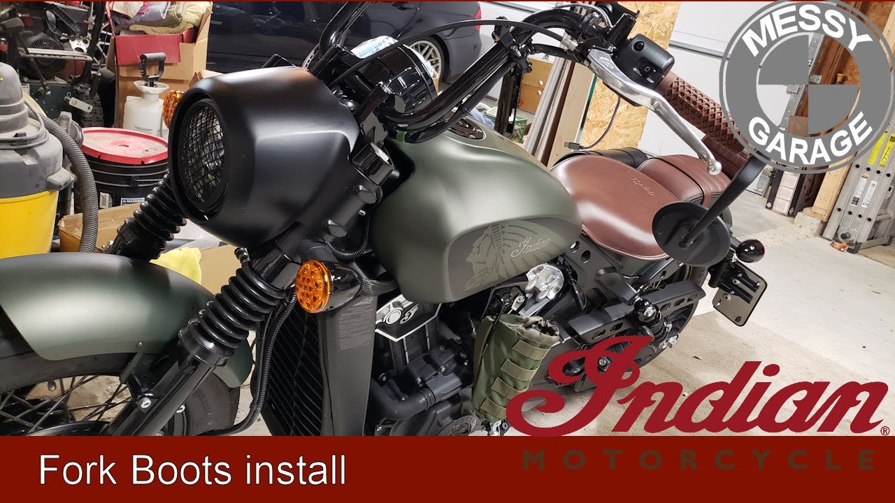 Indian Scout Bobber Fork Boots install