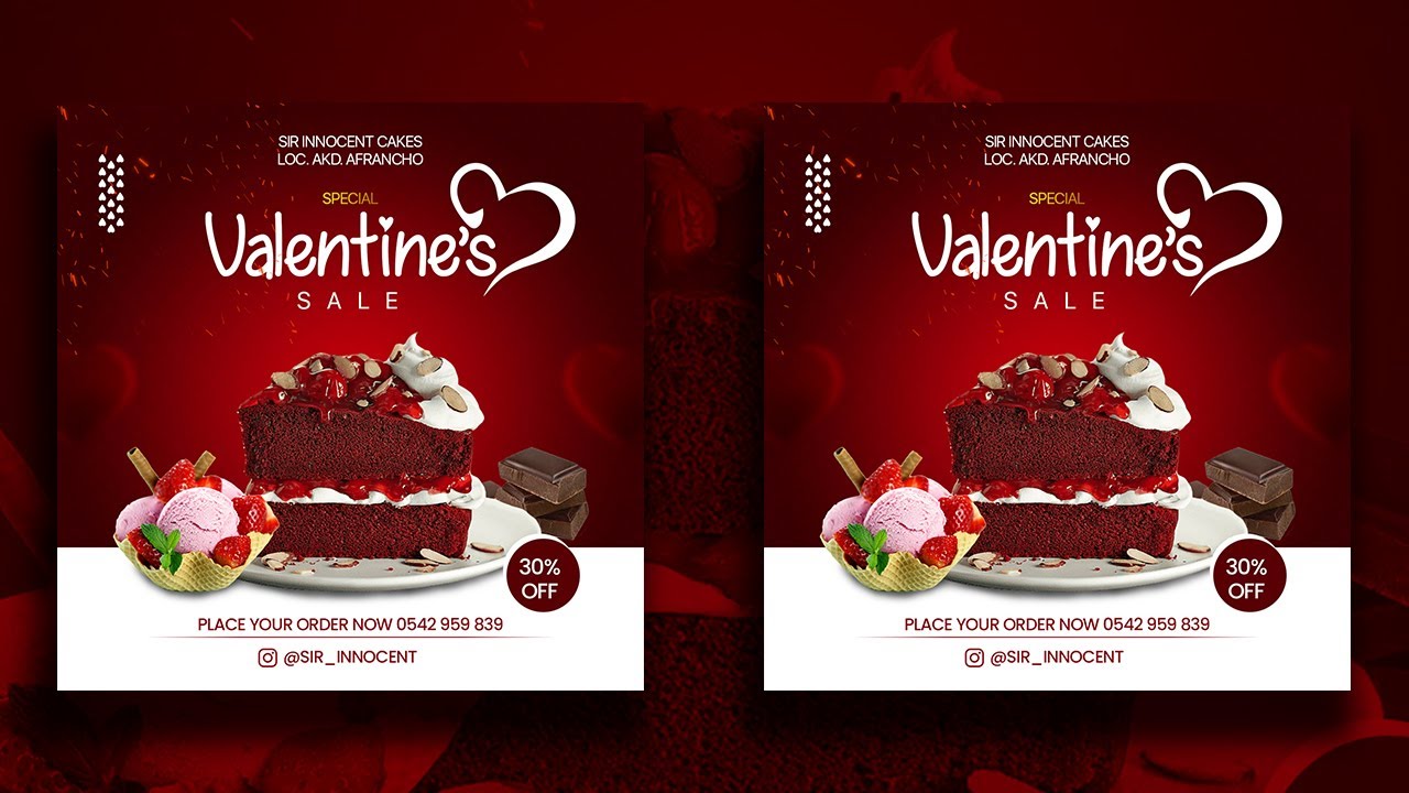 How To Create a Stunning VALENTINE'S PROMO Flyer | Photoshop Tutorial