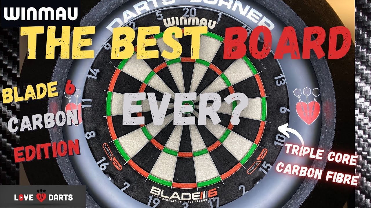 LoveDarts - Review - BLADE 6 - CARBON EDITION - New WINMAU 2022 Launch. THE BEST BOARD EVER?
