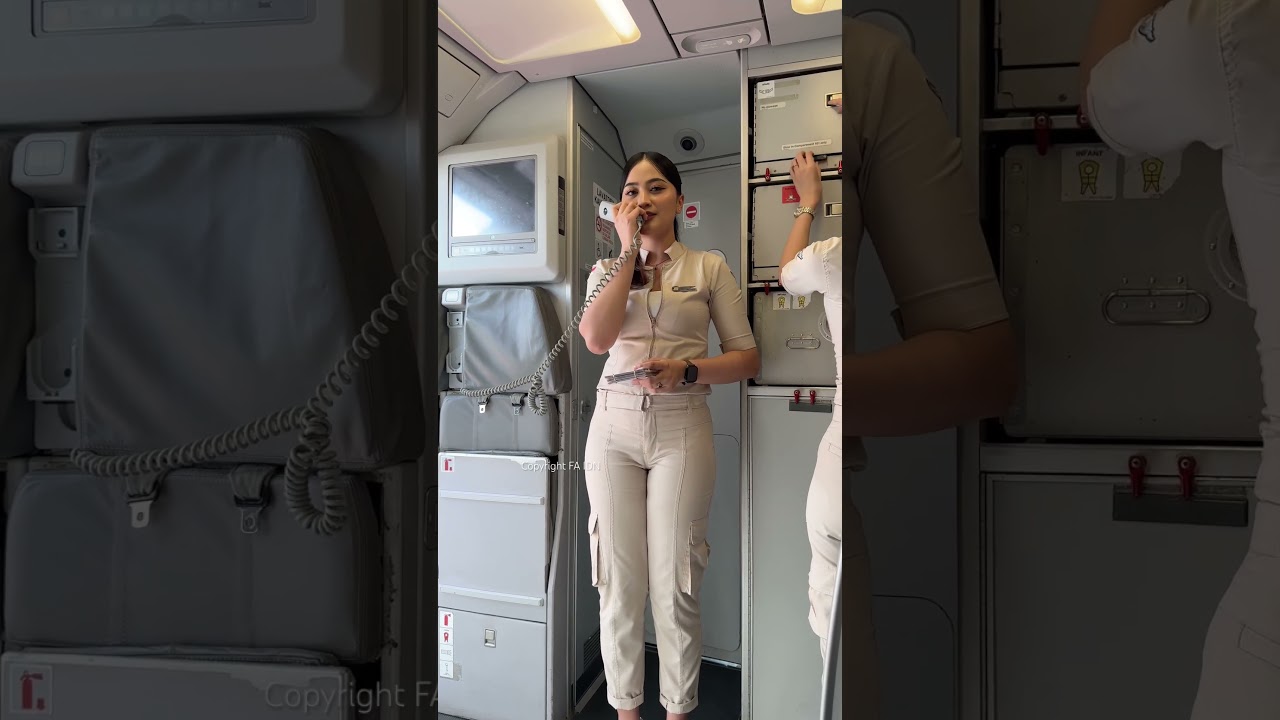 Объявление бортпроводника Super Air Jet перед взлетом