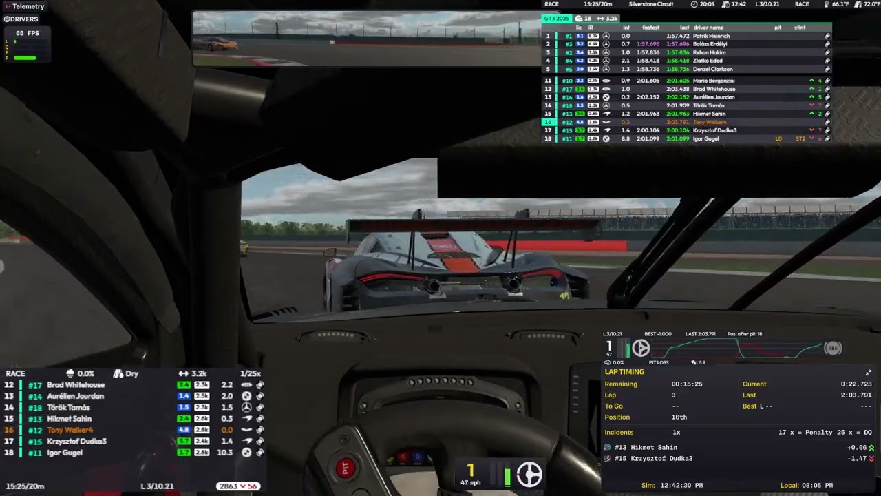 S1W2 2026 GT3 Regional Tour Europe 20 min race on Iracing in Aston Martin Vantage GT3 at Silverstone