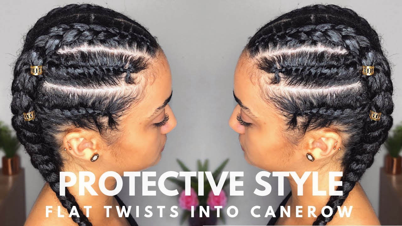 HAIRSTYLE: FLAT TWISTS INTO CORNROW | Natural Hair | AbbieCurls