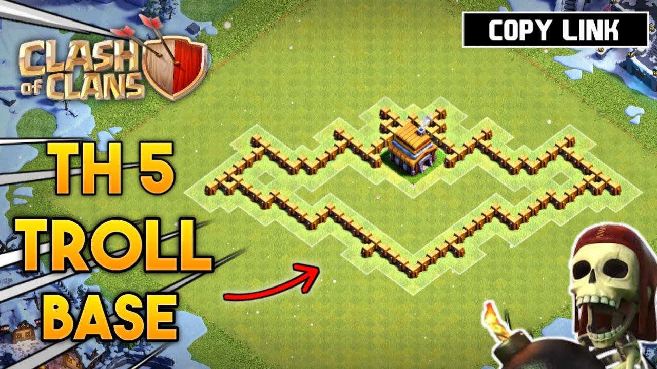 AMAZING!! TH 5 TROLL BASE | FUNNY BASE | CLASH OF CLANS