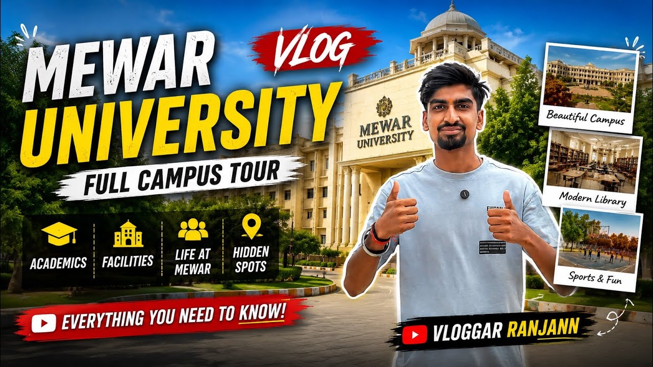 Mewar University Full Campus Tour 2026  | Complete Campus Vlog #mewaruniversity #campustour #vlog 