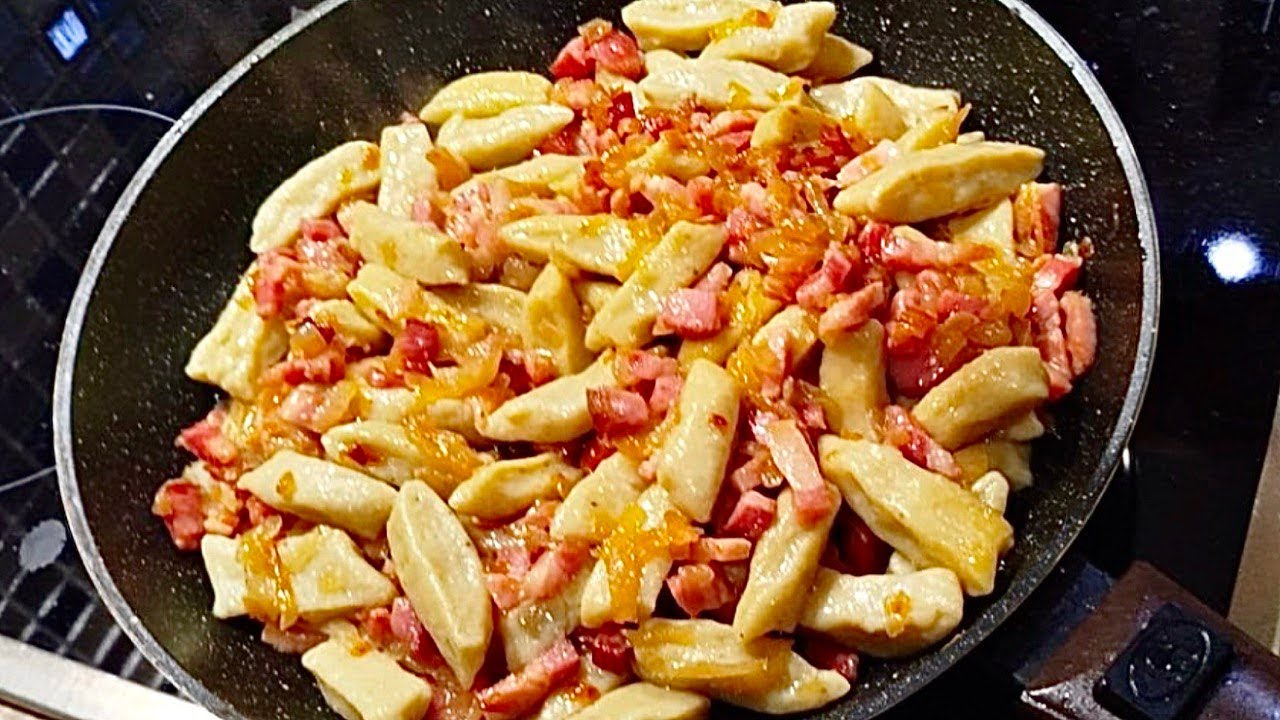 Ароматные ленивые Картофельные Галушки с Беконом!!!