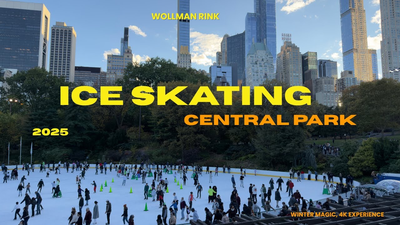 Ice Skating in Central Park — Wollman Rink, NYC 4K