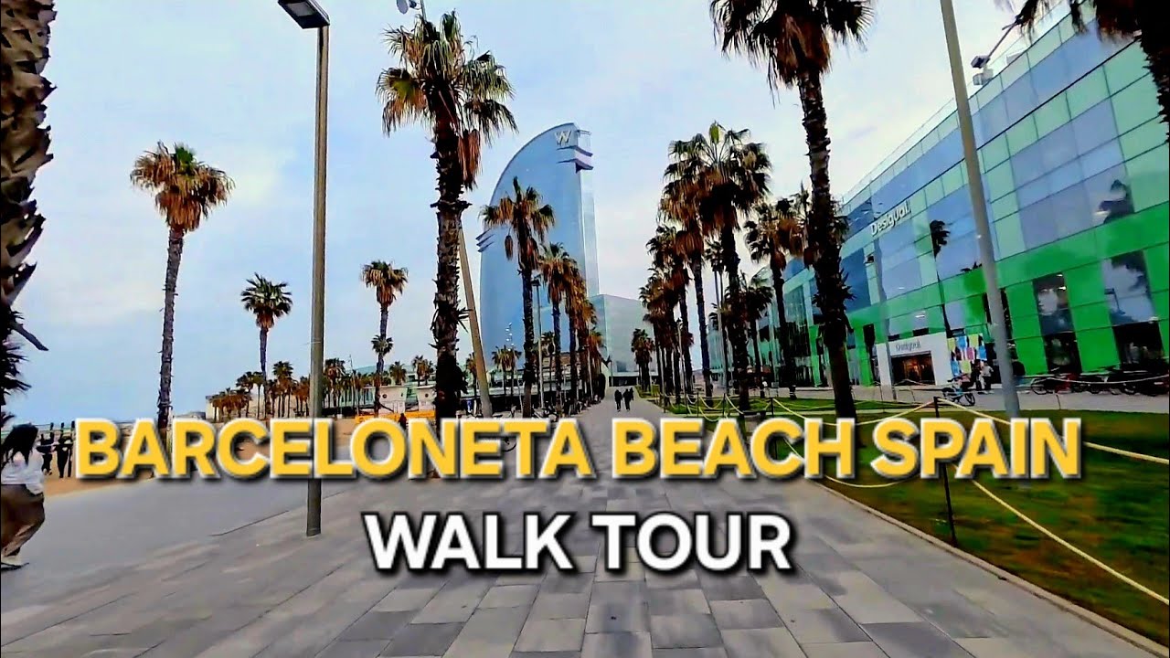 Balade au Bord de Mer de Barceloneta Espagne.