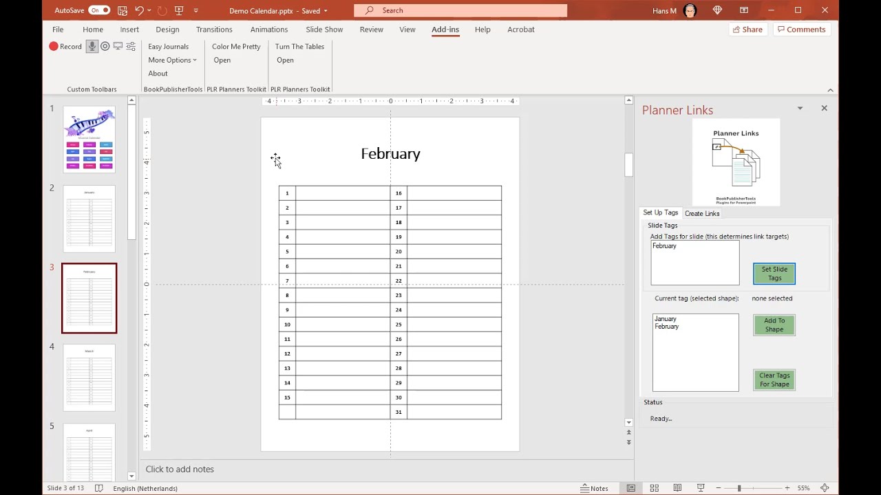 Create links in your Digital Planner without effort with Planner Links (Plugin for Powerpoint)