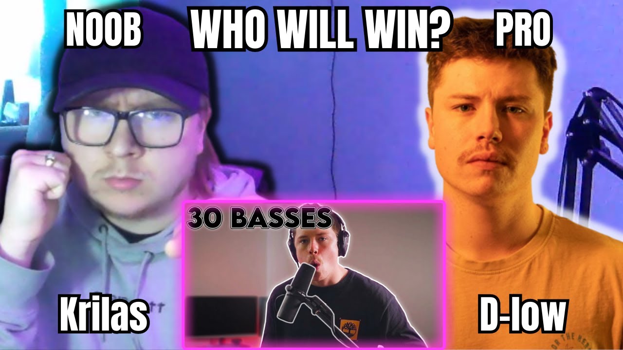 D-LOW vs NOOB | Krilas Reacts and Battles | D-low | 1 BEATBOXER | 30 BASSES