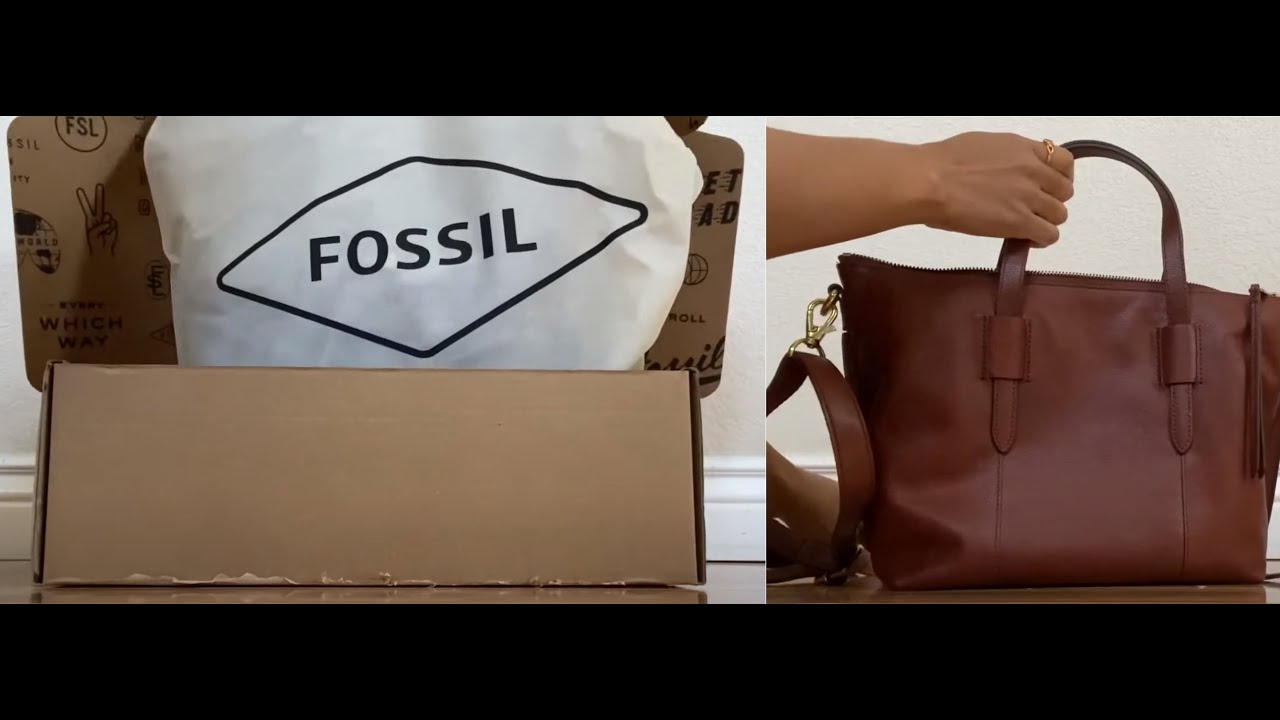 Unboxing of Fossil Skylar Satchel Crossbody Bag in Brandy Color