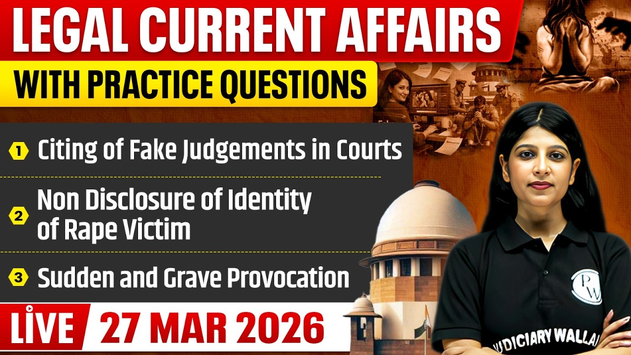 Legal Current Affairs Today | 27 March 2026 | Top Legal News | Judiciary/APO/APP |Judiciary By PW