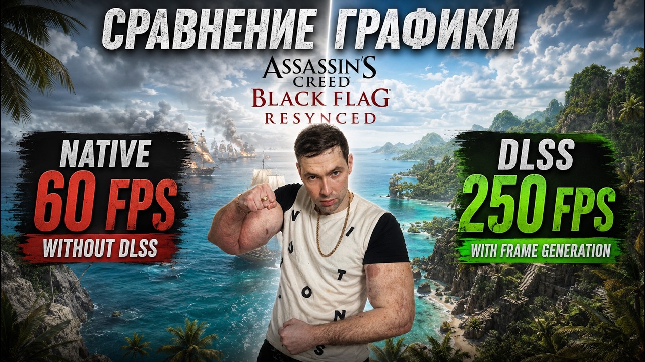 Тестируем графику и фпс в игре: Assassin's Creed Black Flag Resynced. 4K / i9 / RTX 5090.