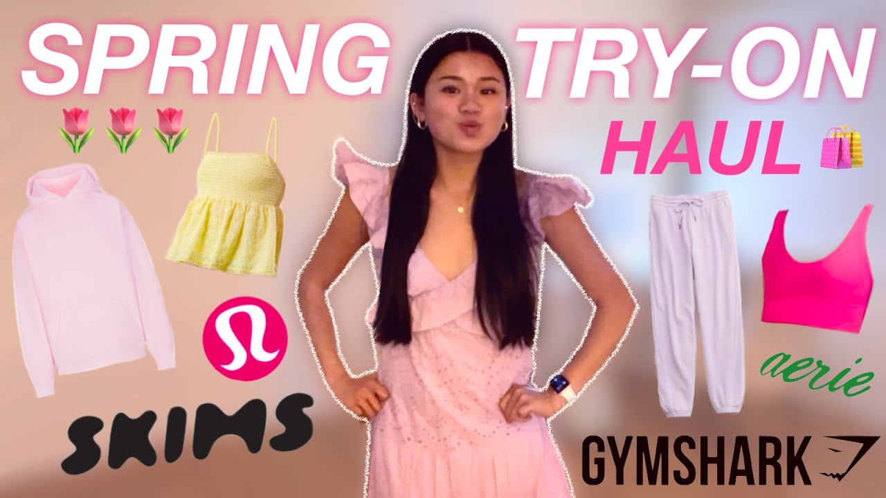 SPRING TRY-ON HAUL🌷skims, lululemon, pacsun, & more