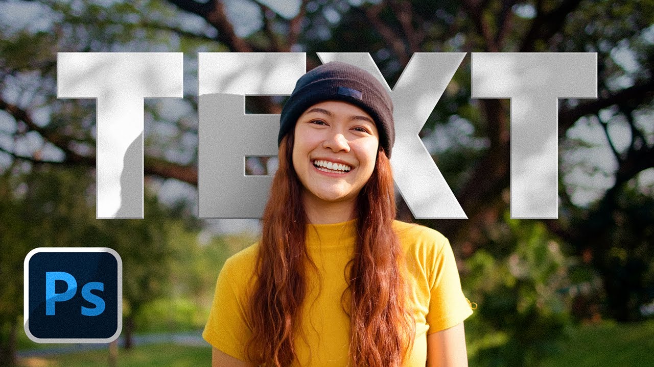Add Text Behind Object with REAL Shadows in Photoshop!