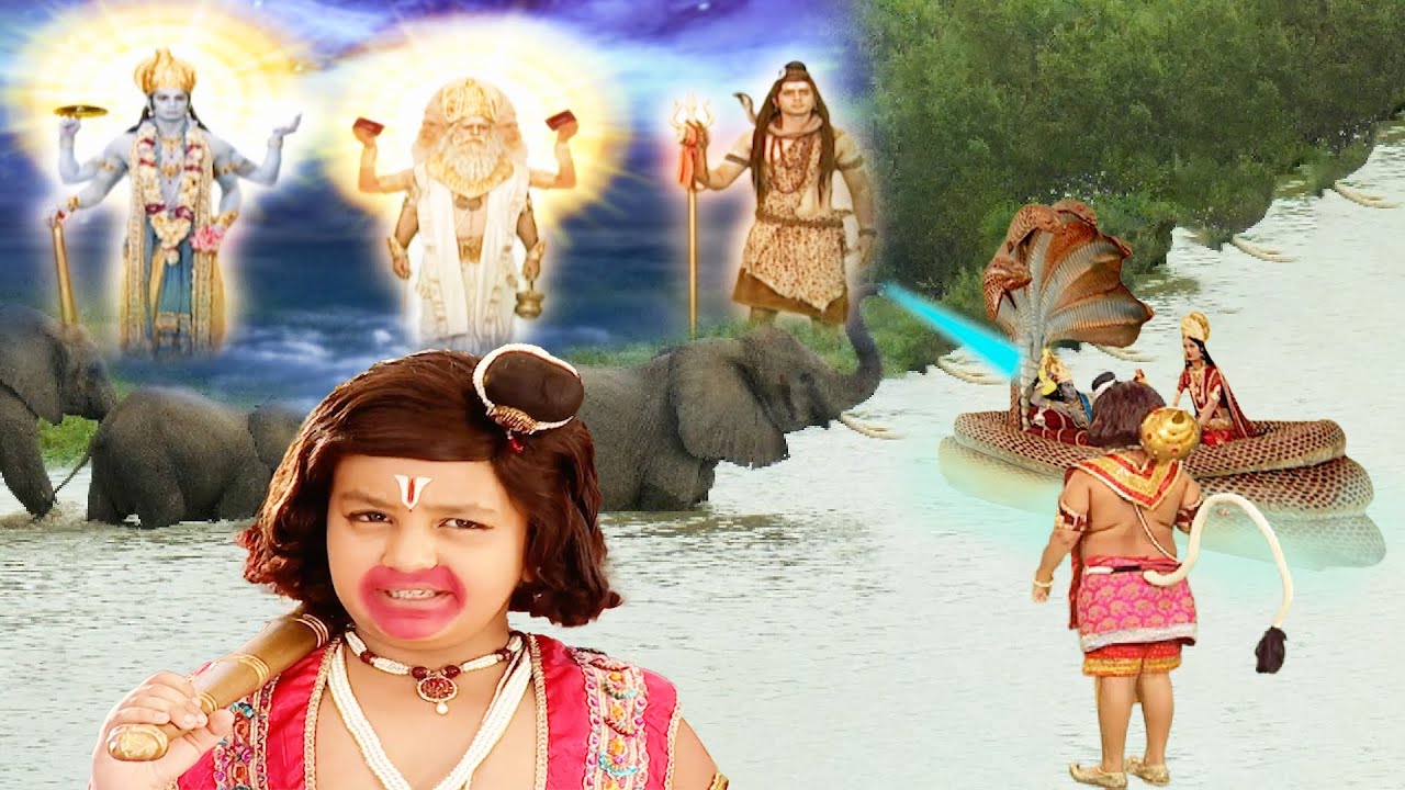 शिवसागर में श्री हरी विष्णु जी को एक हाथी अपने सुर में भरे जल से अभिषेक करता हैJai Bajrangbali Movie