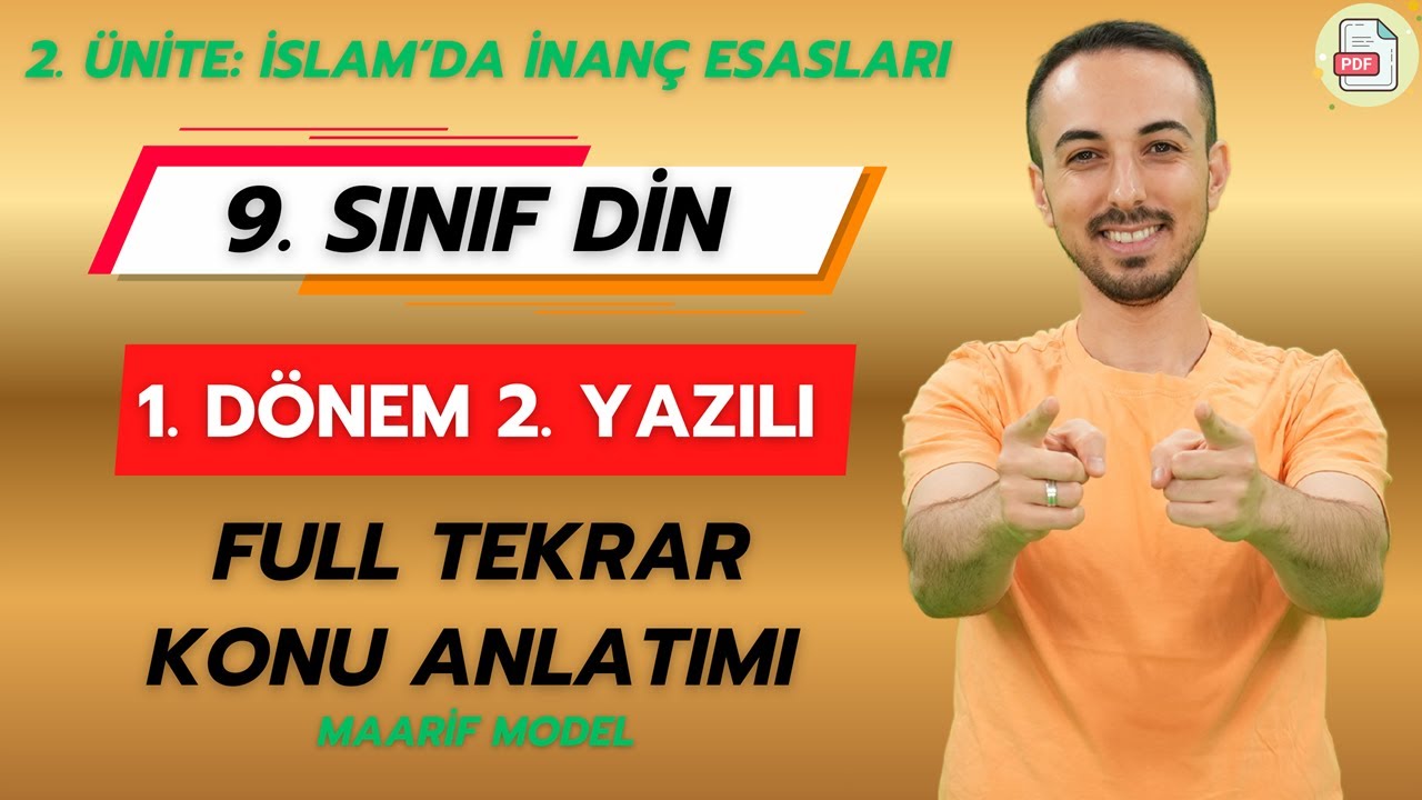 9. Sınıf Din Kültürü 1. Dönem 2. Yazılıya Hazırlık #2026