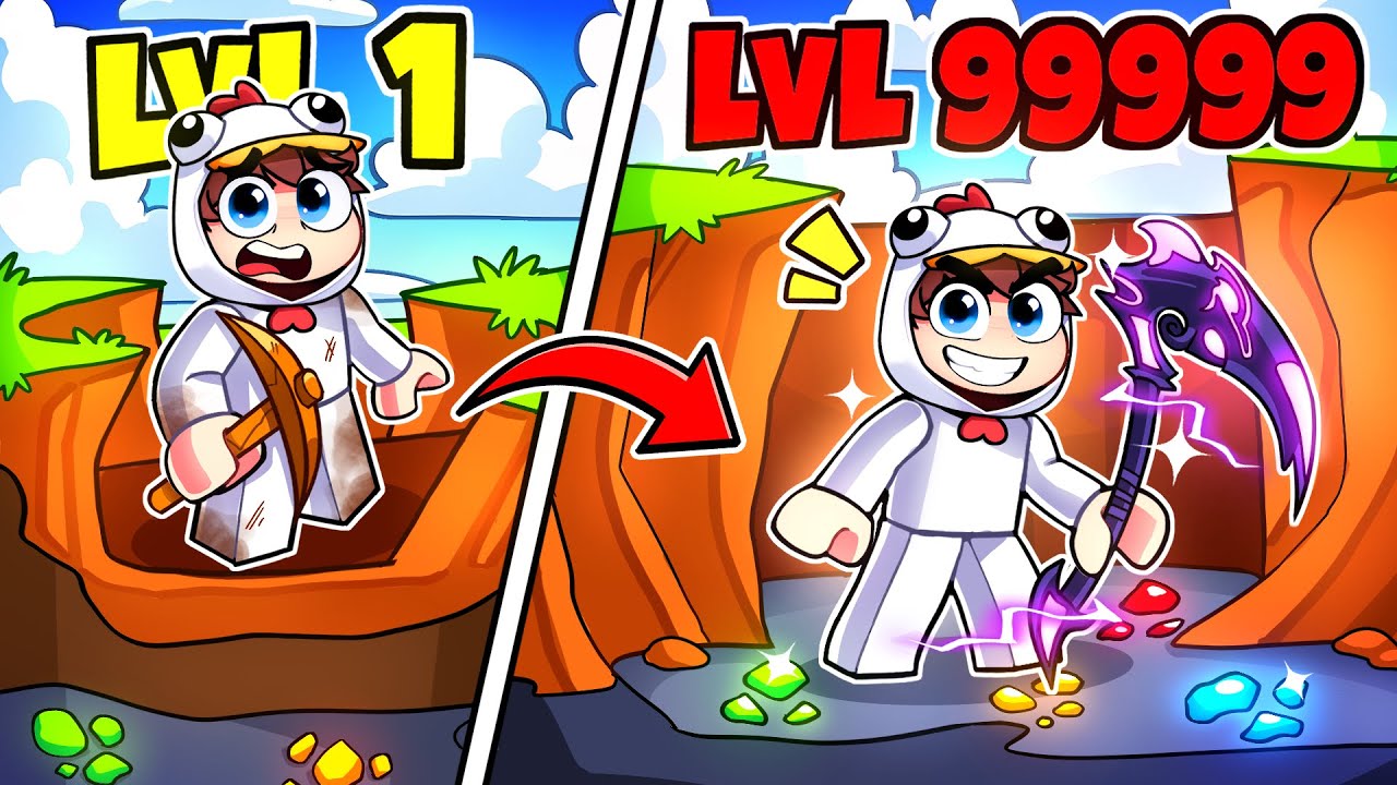 Niveau 1 Noob vs Niveau 999 Hacker PIOCHE la plus FORTE sur Pickaxe Simulator Roblox !