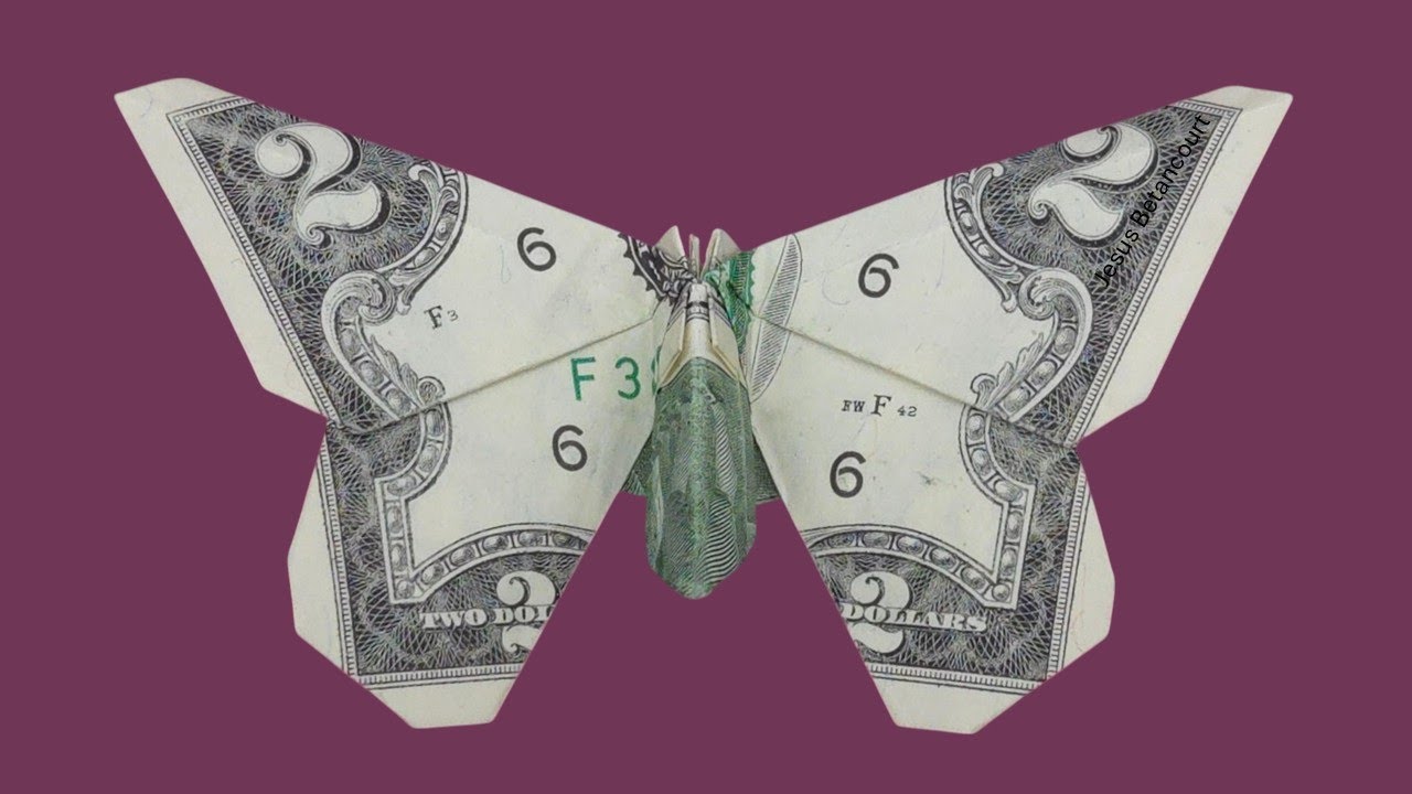 Two Dollar bill origami BUTTERFLY " Slideshow Tutorial " DESIGNED BY: Michael LaFosse