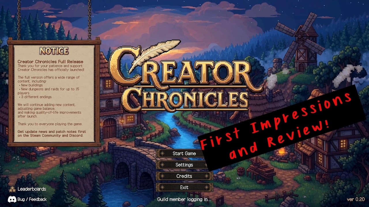 Creator Chronicles First Impressions & Review &ndash; Town and Adventure guild genre can it succeed?!?!