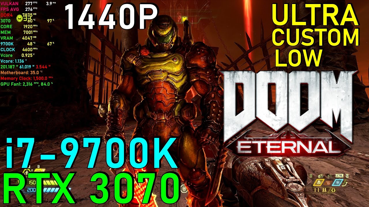DOOM Eternal RTX 3070 & 9700K - Max Settings 1440P