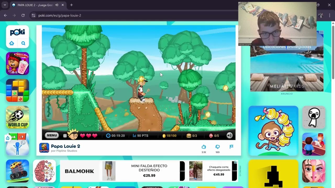 Jugando al juego Papa Louie
