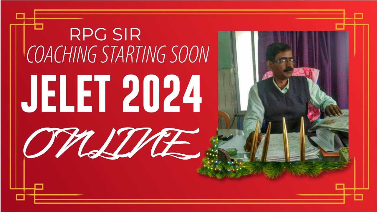 JELET 2024 COACHING NEW BATCH FOR PHARMACIST BY RPG SIR