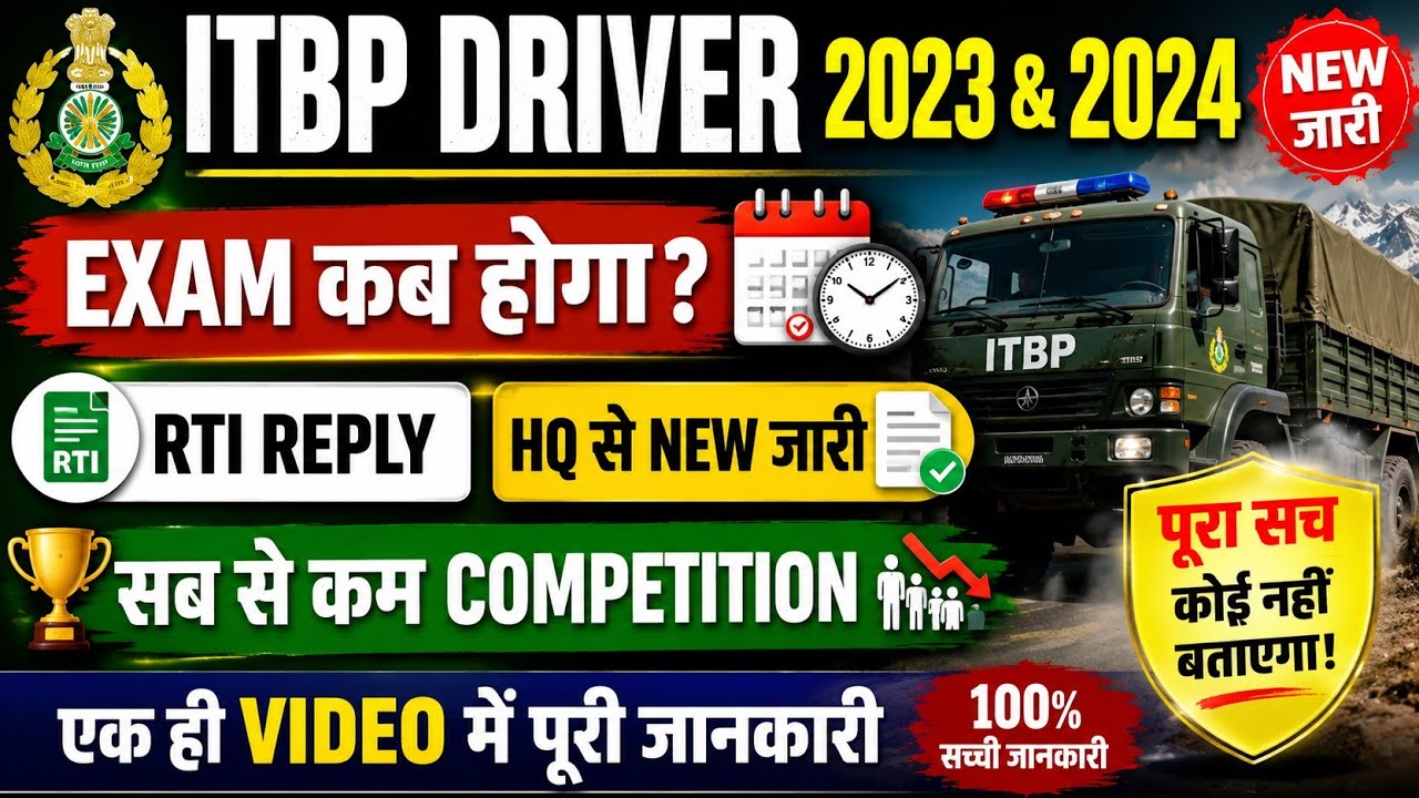 ITBP Driver Exam Date Out 2026 | Exam Date Update | safe Score & Expected Cut Off 2026