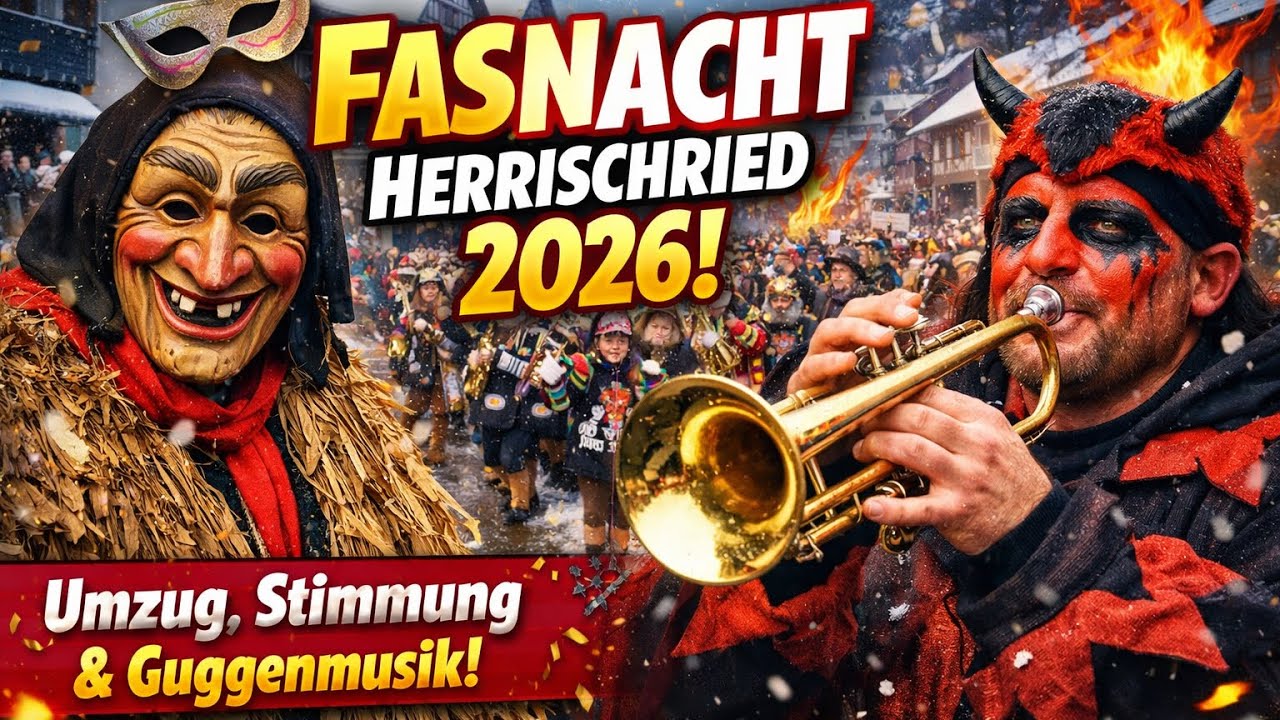 Fasnacht Herrischried 2026 🎭 | Großer Fasnachtsumzug & Guggenmusik im Schwarzwald